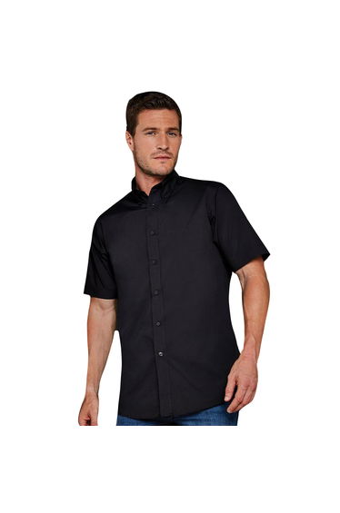 Kustom Kit Mens Workforce Short Sleeve Shirt / Mens Workwear Shirt - Black