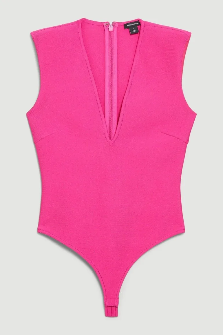 Bandage V Neck Thong Body - 3