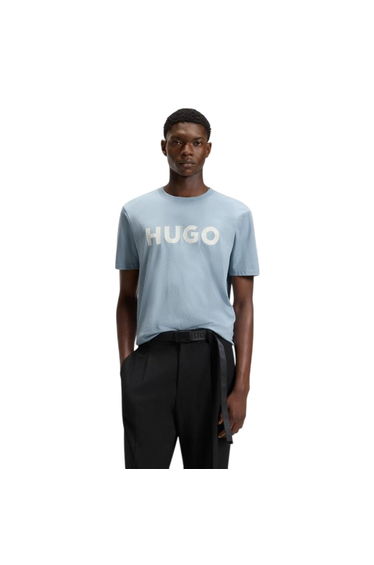 Hugo Mens Dulivio Contrast Logo T-Shirt - Blue