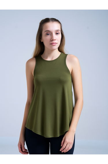 Women Olive Racerback Tank Top