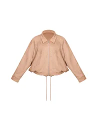 Plus Sand Lightweight Faux Suede Ruched Hem Through Jacket - 4