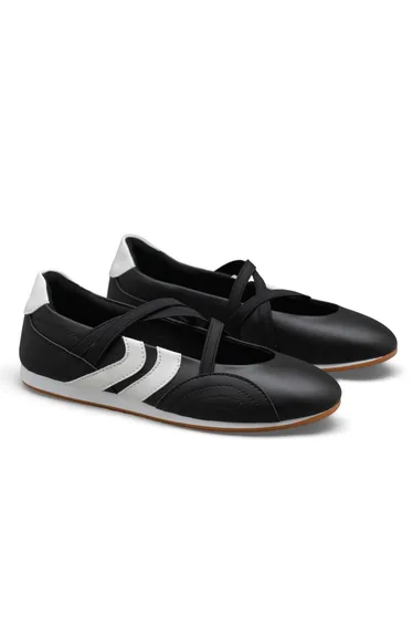 Comfort Mary Jane Asymmetric Strap Trainers Black