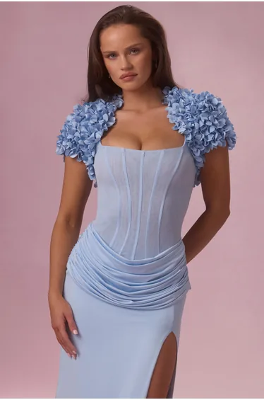 Cropped Bolero in Powder Blue