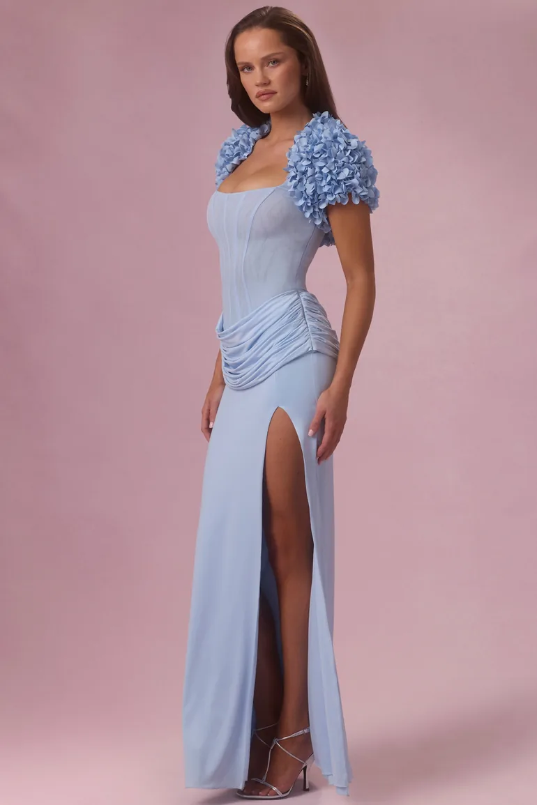 Cropped Bolero in Powder Blue - 2