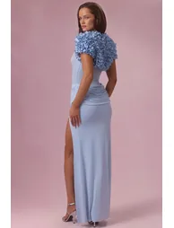 Cropped Bolero in Powder Blue - 5