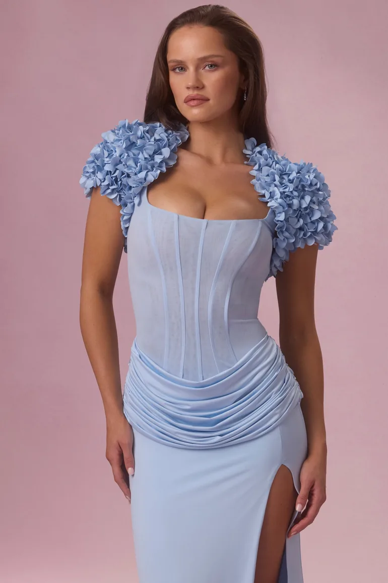 Cropped Bolero in Powder Blue - 3