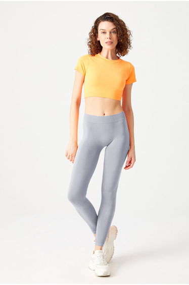 Grey Flexible and Recovery Sports Tights Basic Seamless