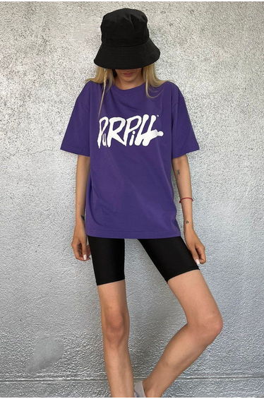 Purple Printed Oversize T-Shirt