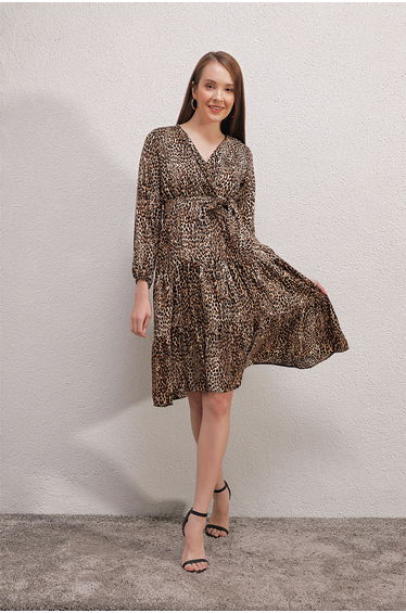 BDART Leopard Print Midi Dress with Bow