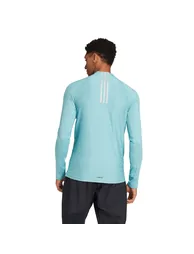 Men's adidas Gym+ 3-Stripes 1/4 Zip Training Top in Blue - 1