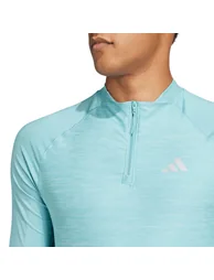 Men's adidas Gym+ 3-Stripes 1/4 Zip Training Top in Blue - 3