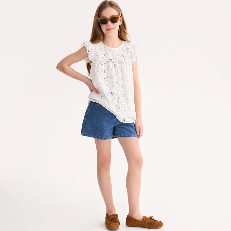 Broderie Anglaise Ruffled Blouse