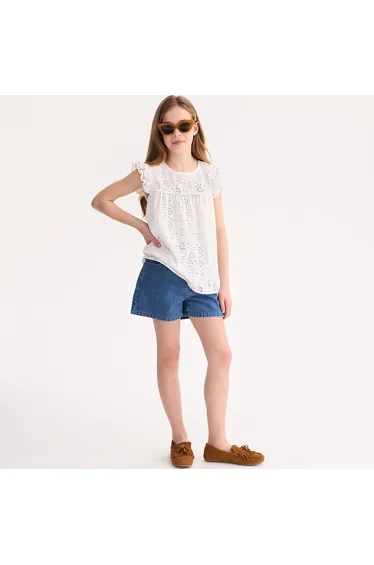 Broderie Anglaise Ruffled Blouse