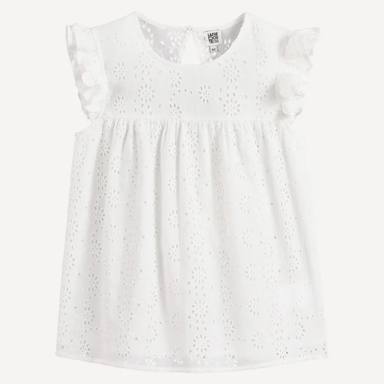 Broderie Anglaise Ruffled Blouse - 1