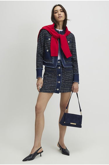 Blue Boucle Denim Jacket