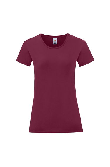 Fruit Of The Loom Womens/Ladies Iconic T-Shirt - Burgundy