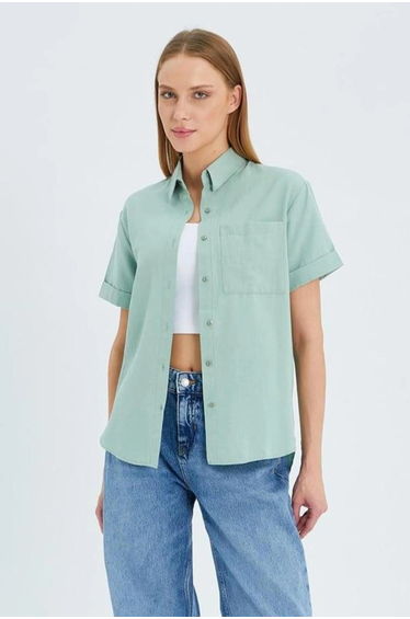 Mixray Slim Fit Poplin Shirt with Pocket