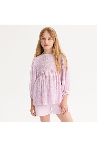 Printed Short Sleeve Blouse