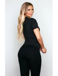 Maternity Black Soft Touch Sculpt Sculpt Short Sleeve Top - 1