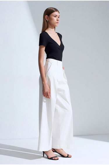 DILVIN Women's High-Waist Pleated Wide-Leg Trousers