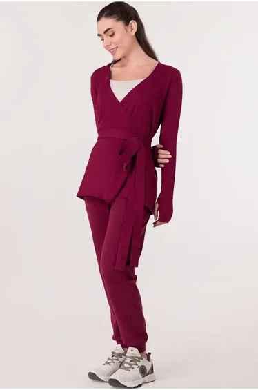 سويتر بتصميم لف - أحمر