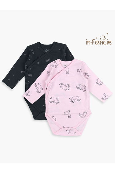 Pack of 2 - Foldover Long Sleeve Bodysuit