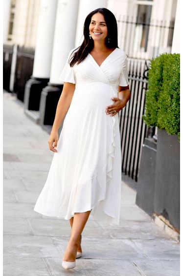 Waterfall Midi Dress (Ivory)
