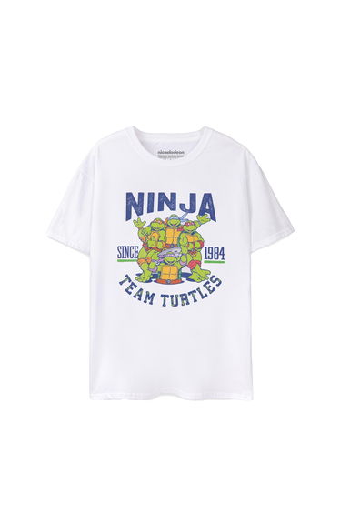 Teenage Mutant Ninja Turtles Mens 1984 Collegiate Short-Sleeved T-Shirt - White