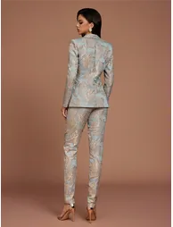 QOQ Fashion Design Long Sleeve Jacket Skinny Pants Two Piece Set Ladies Suit Outfit - 4