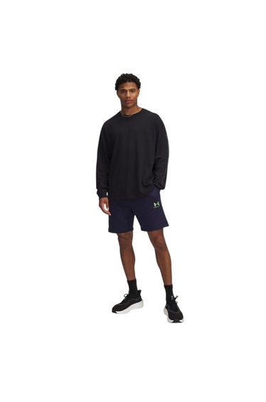 Under Armour Mens Icon Fleece Taped Sweat Shorts - Navy/Cyber Green