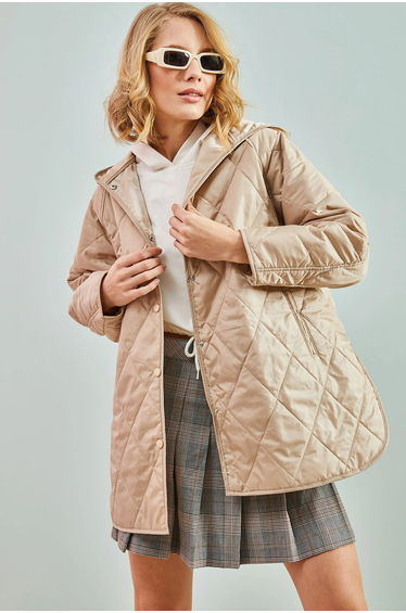 LUCCI Hooded Oversized Quilted Jacket