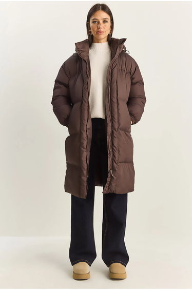 LUCCI Hooded Long Sleeve Puffer Jacket with Pockets