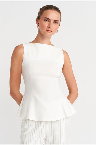 DILVIN Fitted Seamless Peplum Top