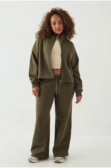 DSGN Studio Sport Training Club Toggle Hem Funnel Neck Hoodie - green