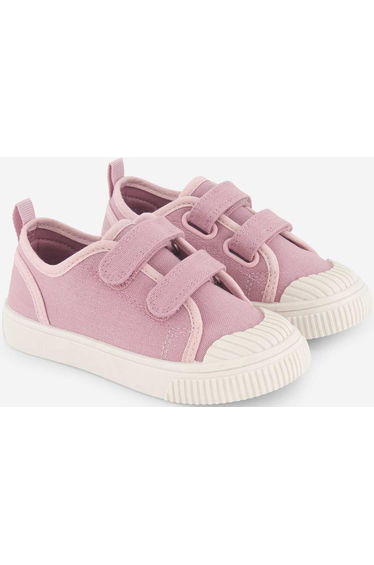 Checkerboard Print Canvas Sneakers PINK