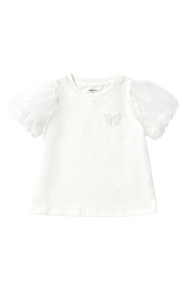 Girls' T-Shirt With Puff Sleeves