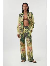 Beach Tropical Spun Viscose Cover Up Trouser