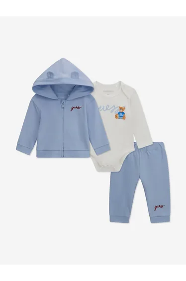 Guess Baby Boys 3 Piece Tracksuit Set in Blue
