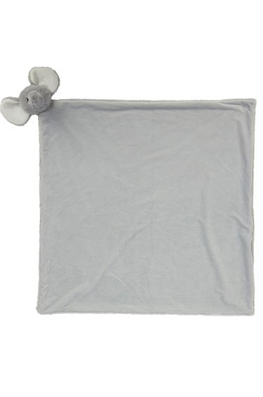 Mumbles Baby Elephant Head Blanket - Grey