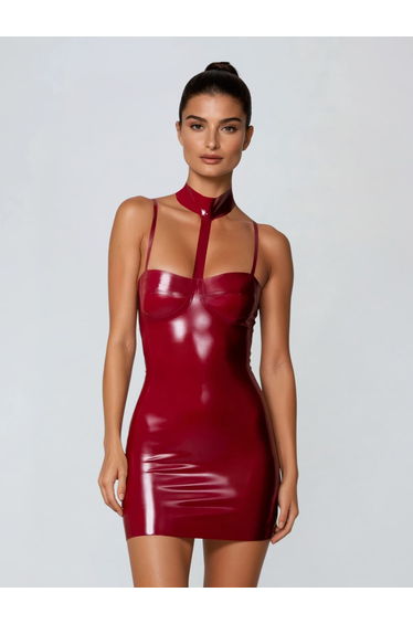 Syrixon Halterneck Latex Mini Dress