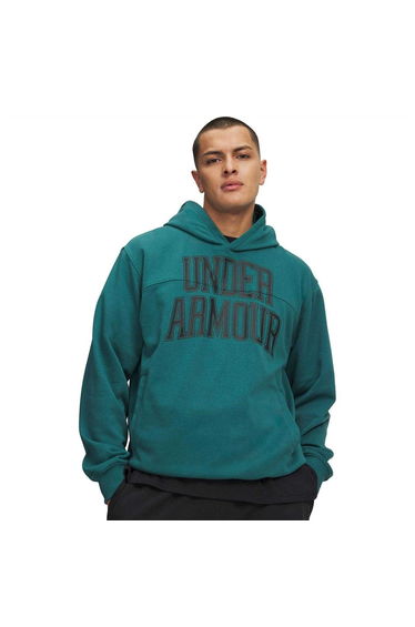 Under Armour Mens Rival Lightweight Relaxed Fit Hoodie - Green/Black