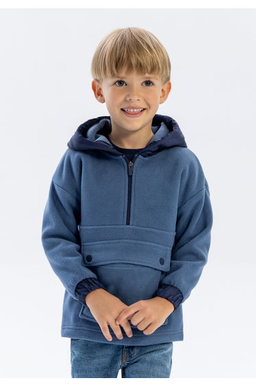 Boys Microfleece Half Zip Hoodie