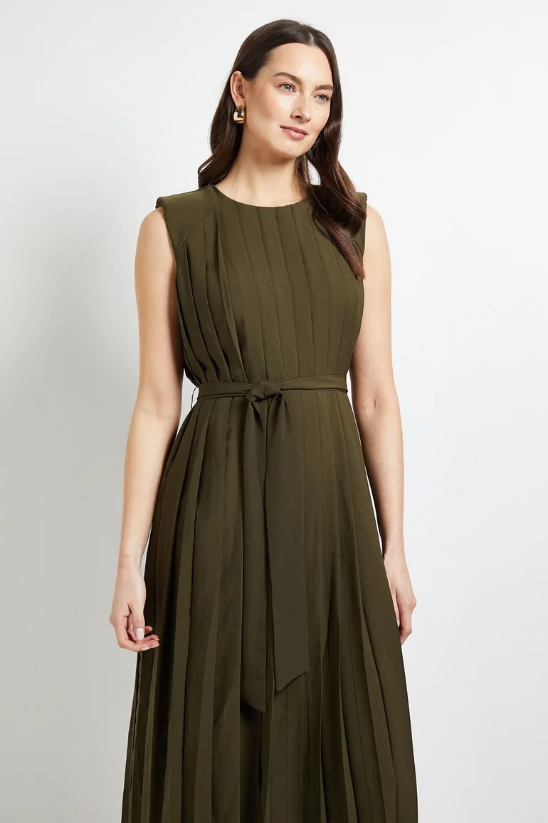 All Over Pleated Midi Dress - 1