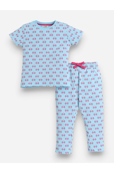 Girls All-Over Print T-Shirt and Pyjama Set
