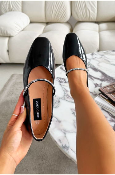 Lemonade Crystal Belle Dolly Shoes Black