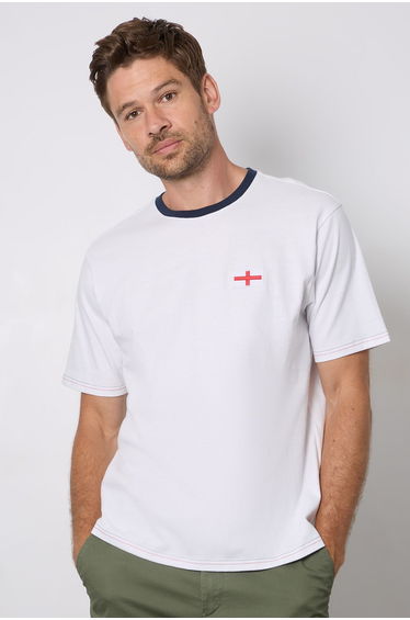 White England Chest Badge Crew Neck T-Shirt