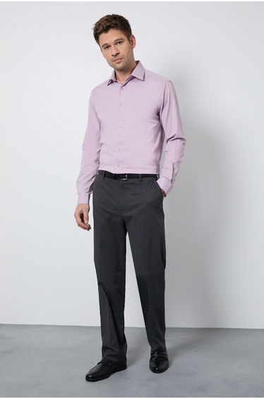 Purple Easy Iron Slim Fit Long Sleeve Shirt