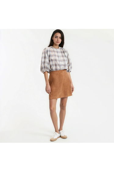 Suede Full Mini Skirt
