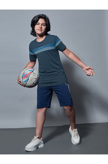 Color Block Short Sleeves Round Neck T-Shirt