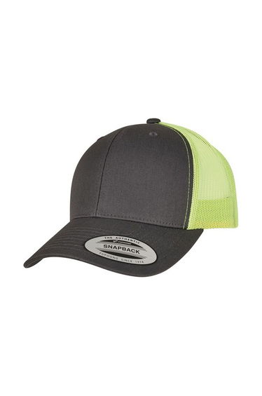 Flexfit Unisex Adult Retro Two Tone Trucker Cap - Charcoal/Neon Green